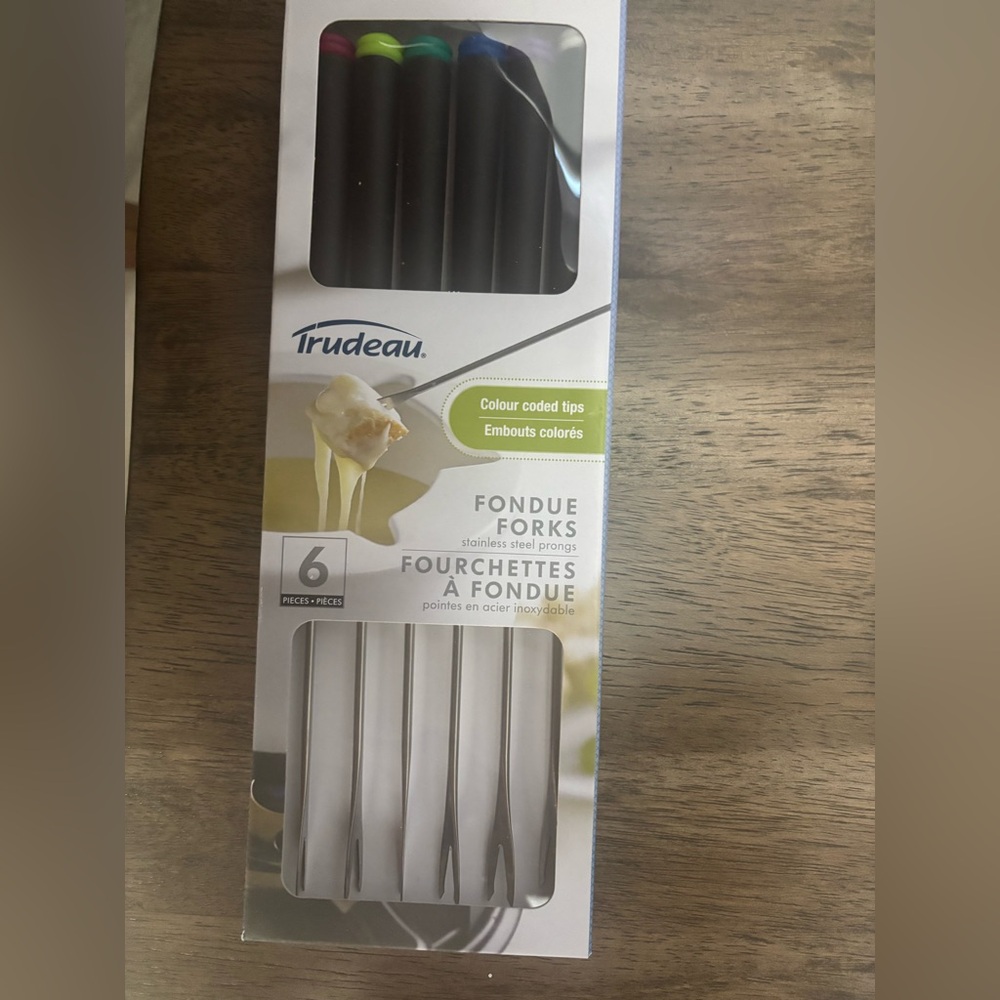 Trudeau Fondue Forks Set with Color Tips